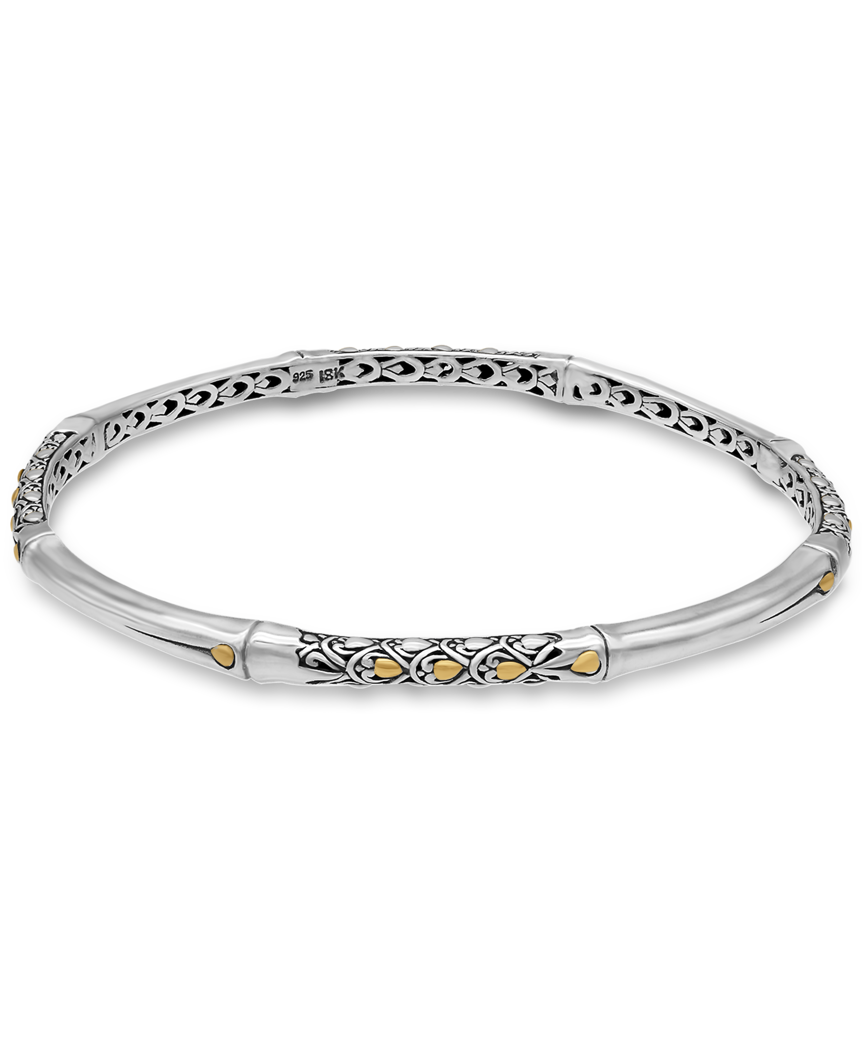 DEVATA Bali Gold Accent Sterling Silver Bangle Bracelet