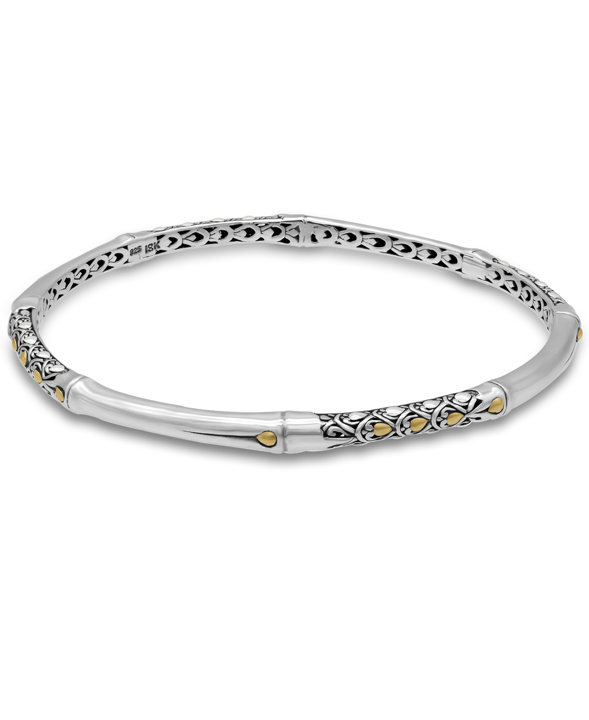 DEVATA Bali Gold Accent Sterling Silver Bangle Bracelet