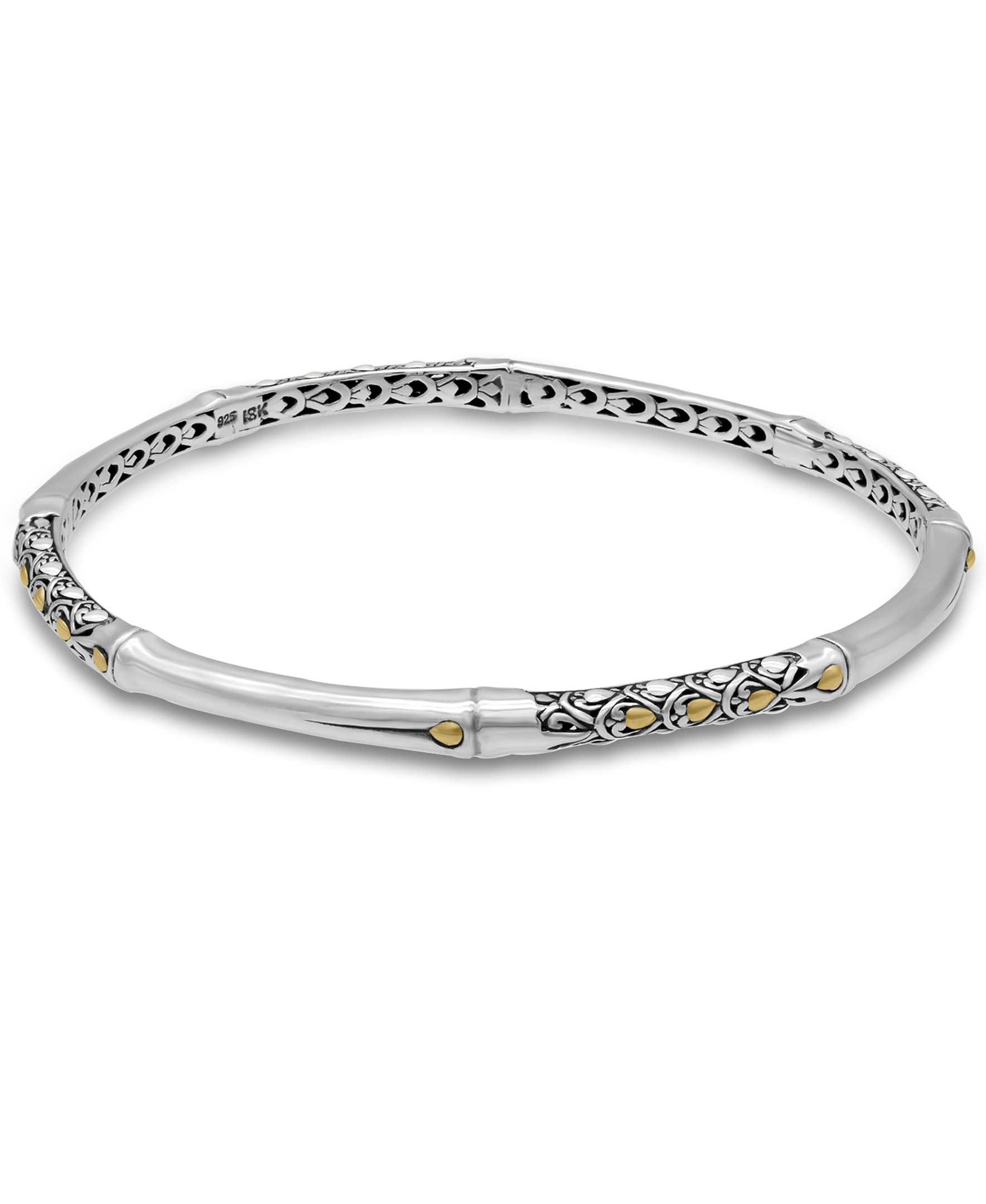 DEVATA Bali Gold Accent Sterling Silver Bangle Bracelet