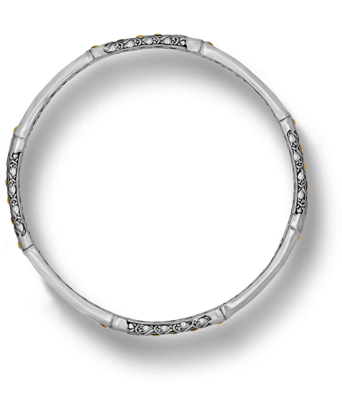 DEVATA Bali Gold Accent Sterling Silver Bangle Bracelet