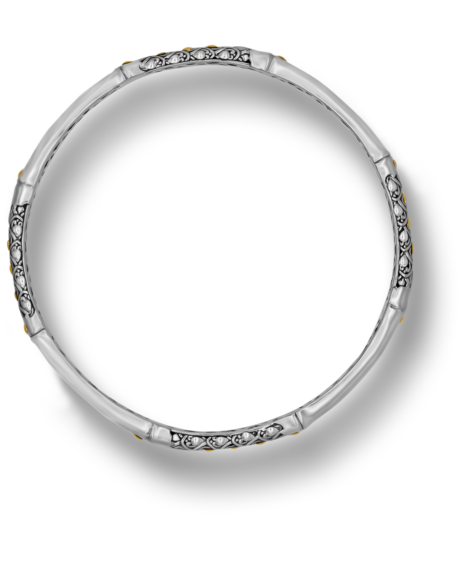 DEVATA Bali Gold Accent Sterling Silver Bangle Bracelet
