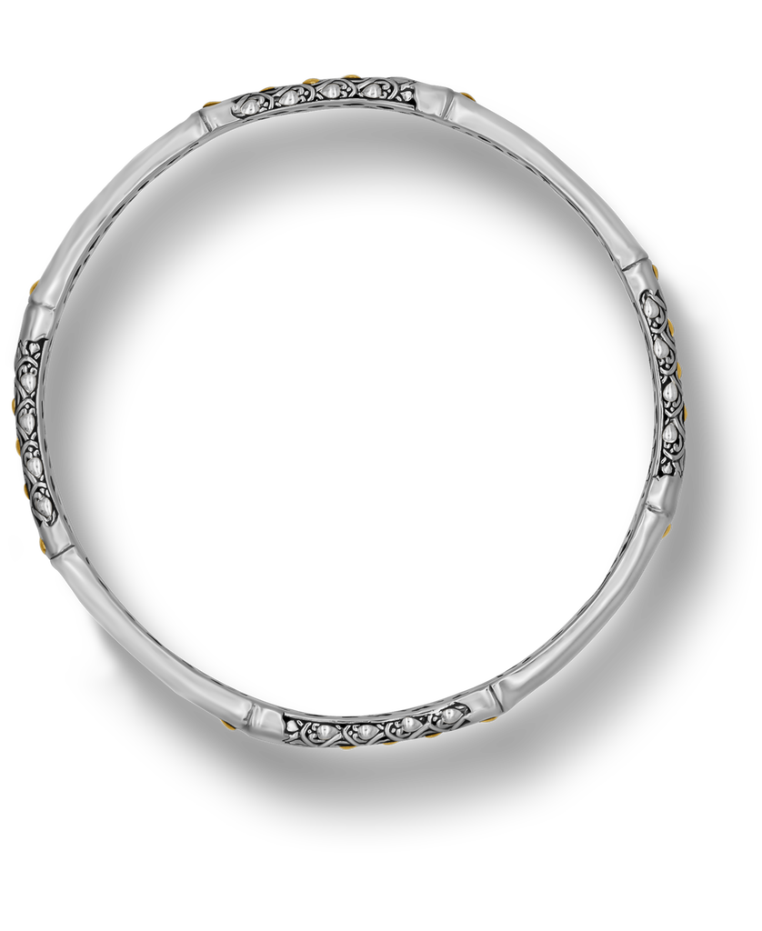 DEVATA Bali Gold Accent Sterling Silver Bangle Bracelet