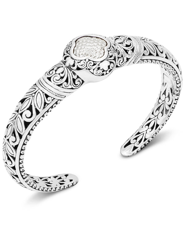 Bali Filigree Dome Sterling Silver Cuff Bracelet