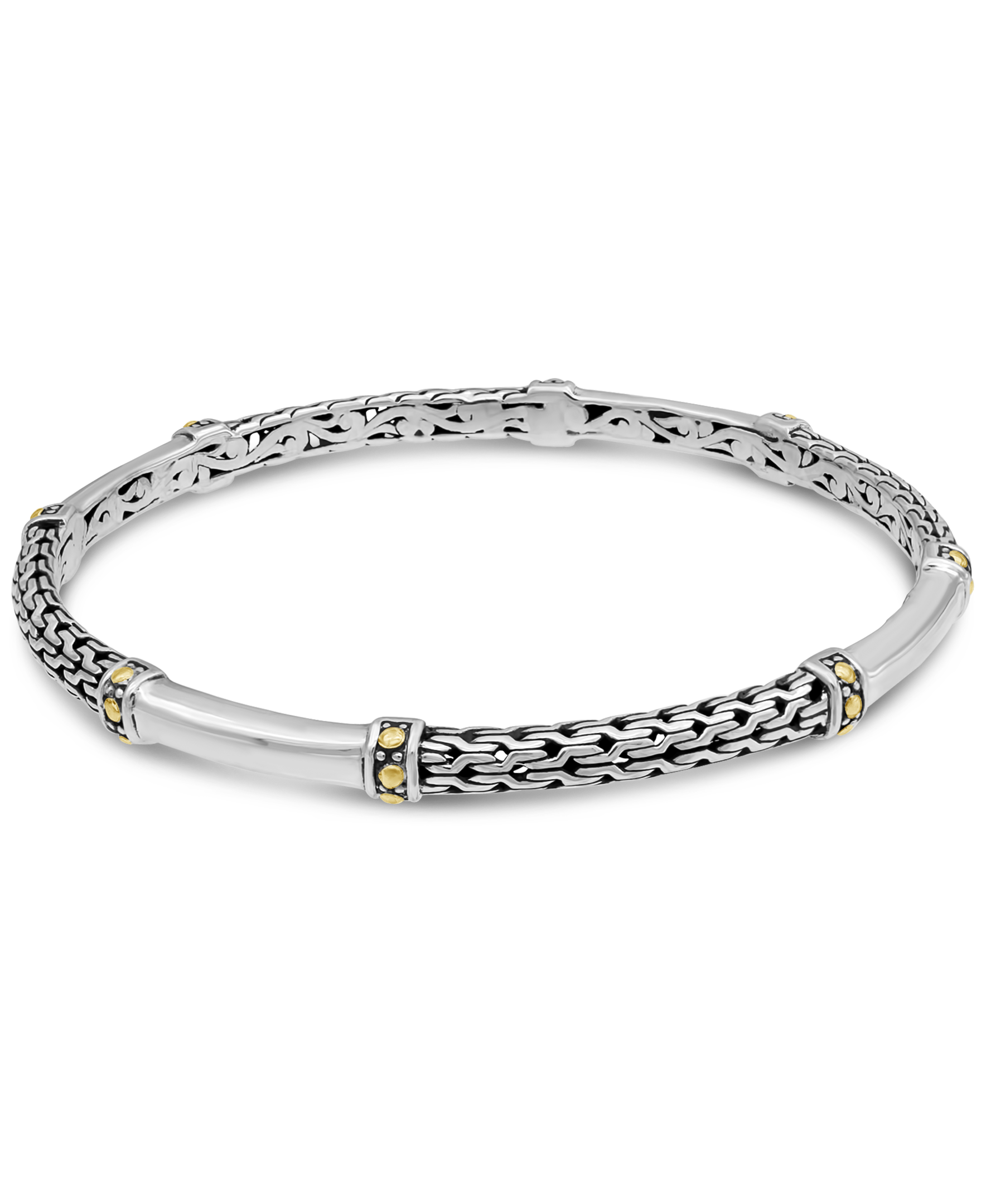 DEVATA Bali Gold Accent Sterling Silver Bangle Bracelet