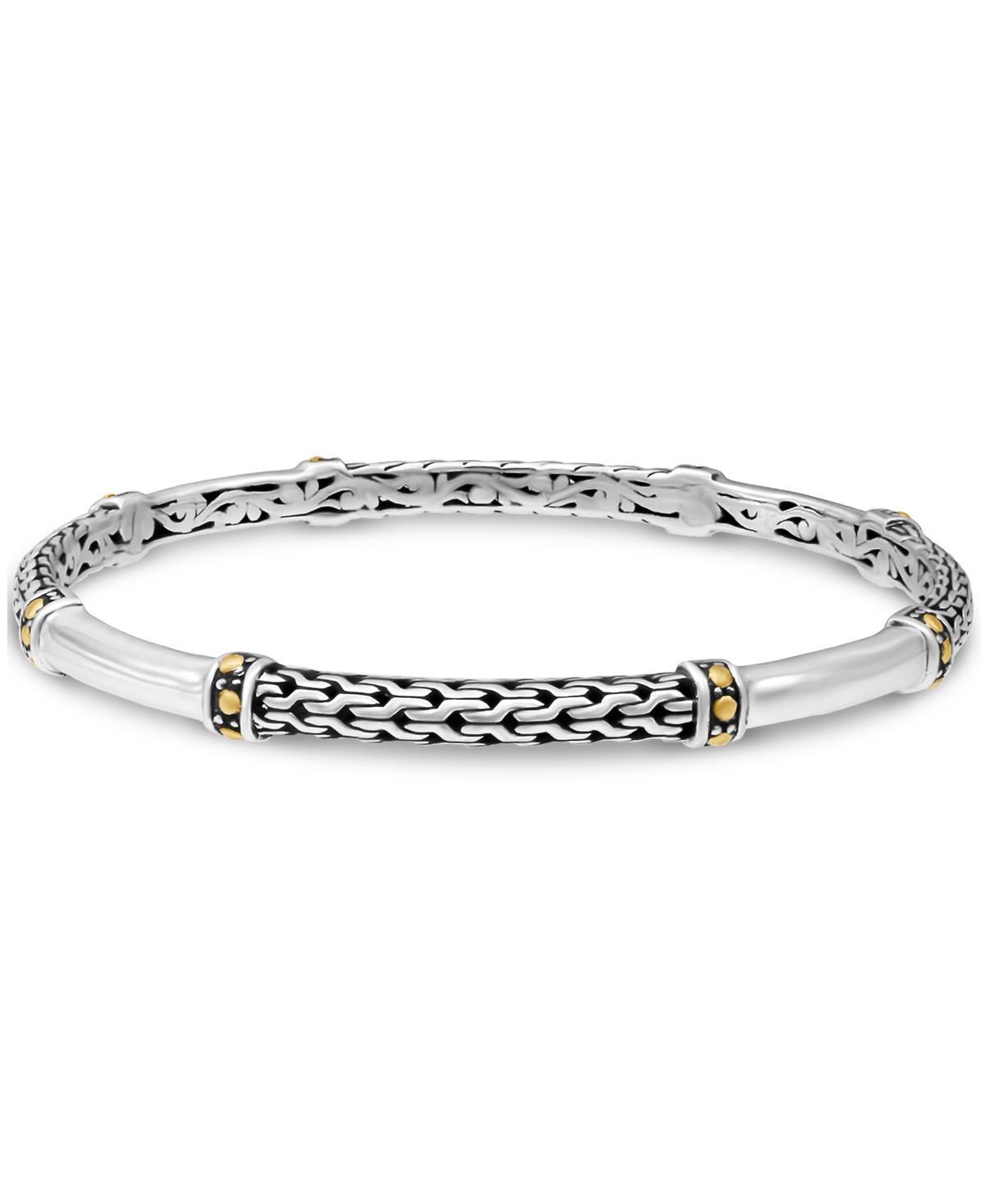DEVATA Bali Gold Accent Sterling Silver Bangle Bracelet