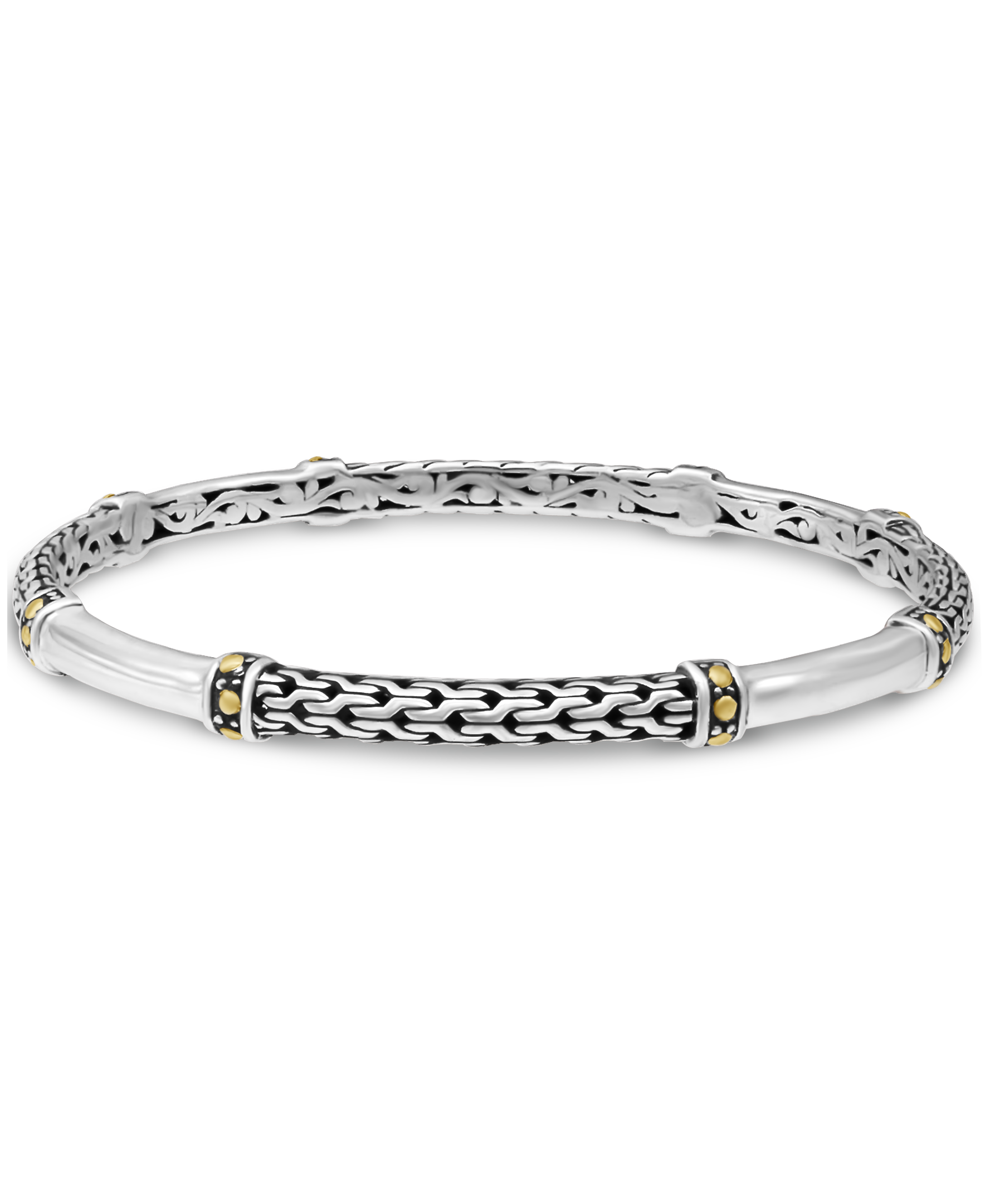 DEVATA Bali Gold Accent Sterling Silver Bangle Bracelet