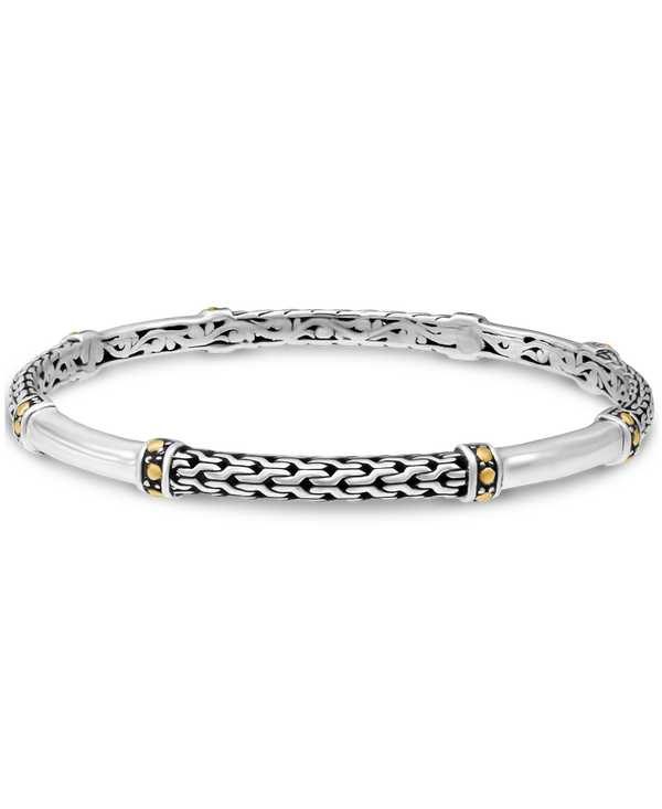 DEVATA Bali Gold Accent Sterling Silver Bangle Bracelet