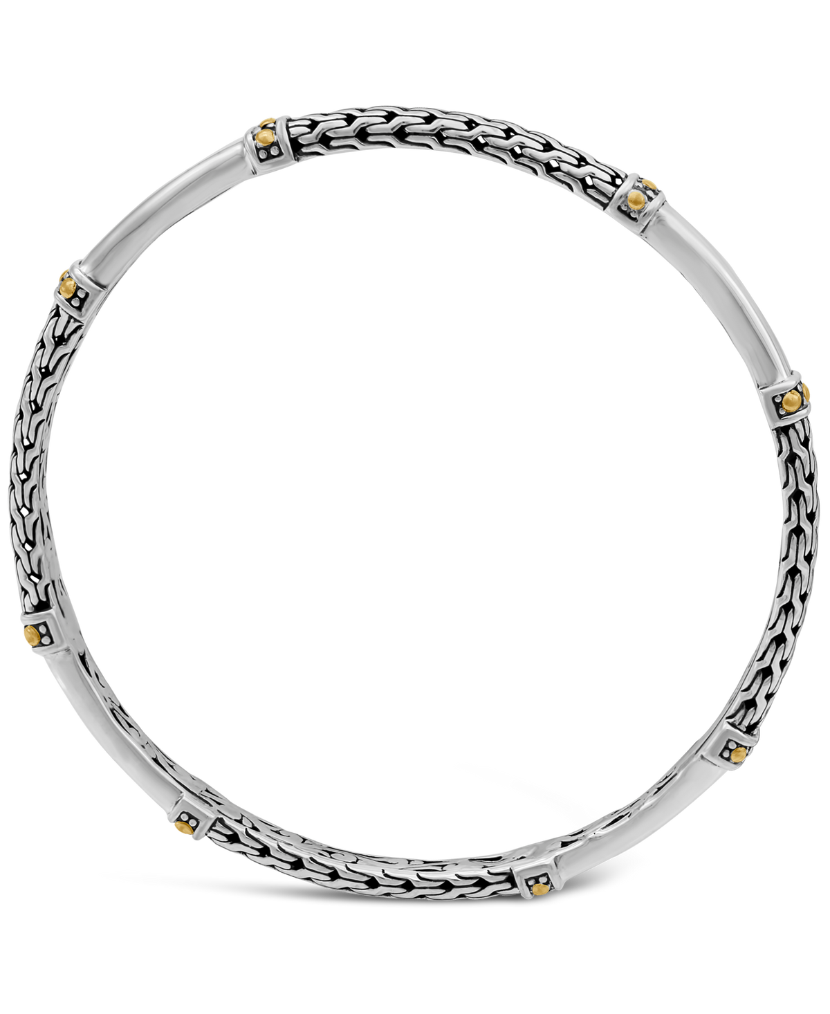 DEVATA Bali Gold Accent Sterling Silver Bangle Bracelet