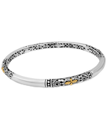 Bali Filigree Sterling Silver 18K Gold Bangle Bracelet