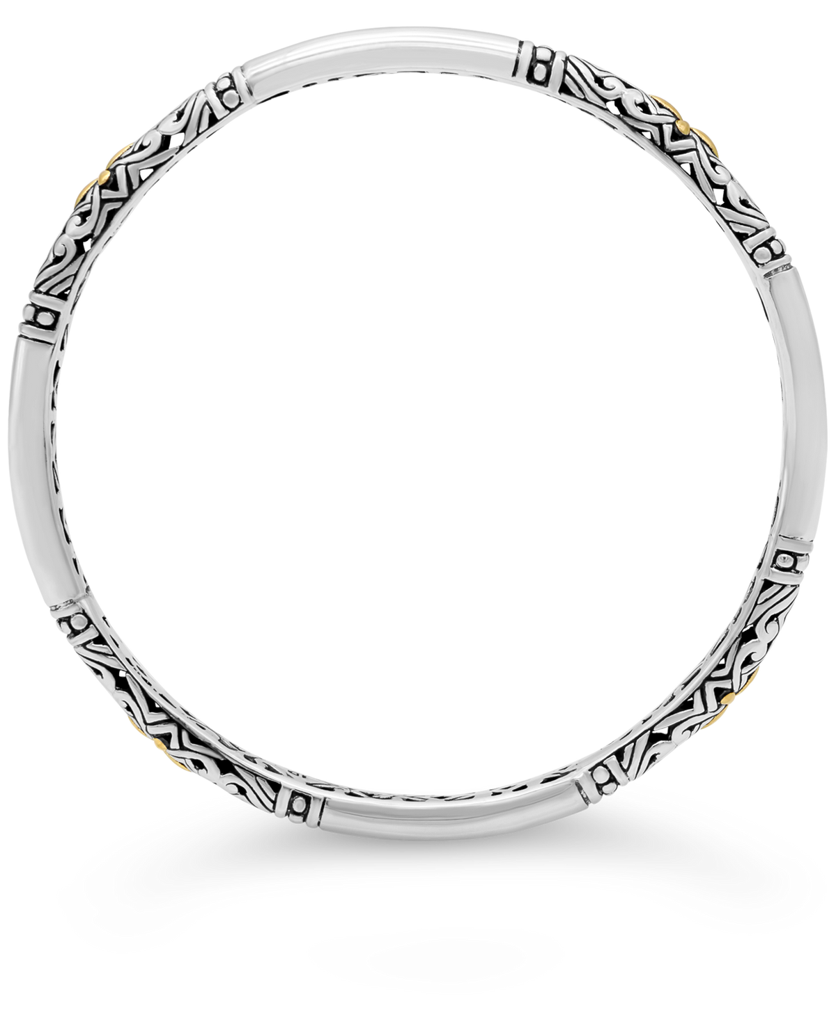 Bali Filigree Sterling Silver 18K Gold Bangle Bracelet