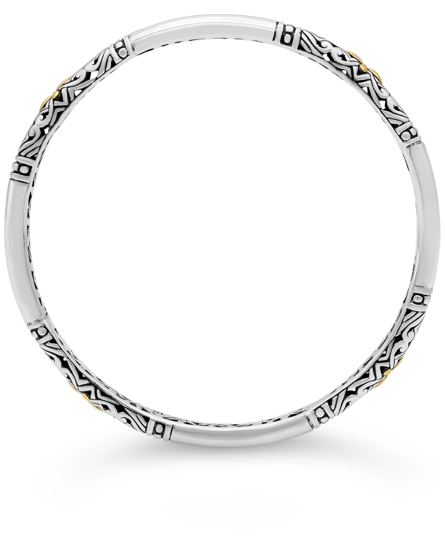 Bali Filigree Sterling Silver 18K Gold Bangle Bracelet
