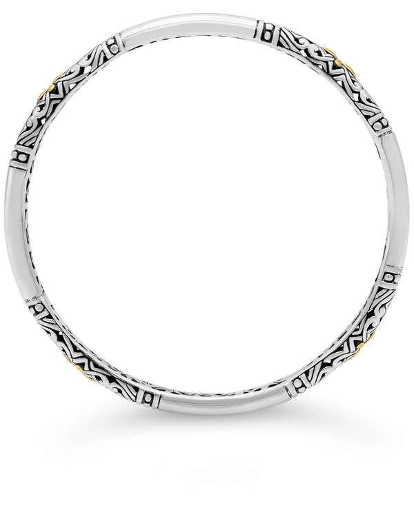 Bali Filigree Sterling Silver 18K Gold Bangle Bracelet