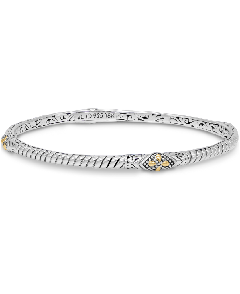 DEVATA Bali Gold Accent Sterling Silver Bangle Bracelet