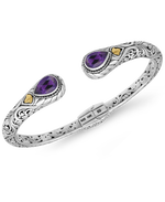 Bali Filigree Gemstone Cuff Bracelet