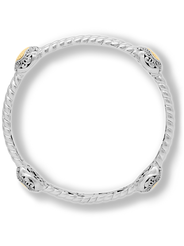 DEVATA Bali Gold Accent Sterling Silver Bangle Bracelet