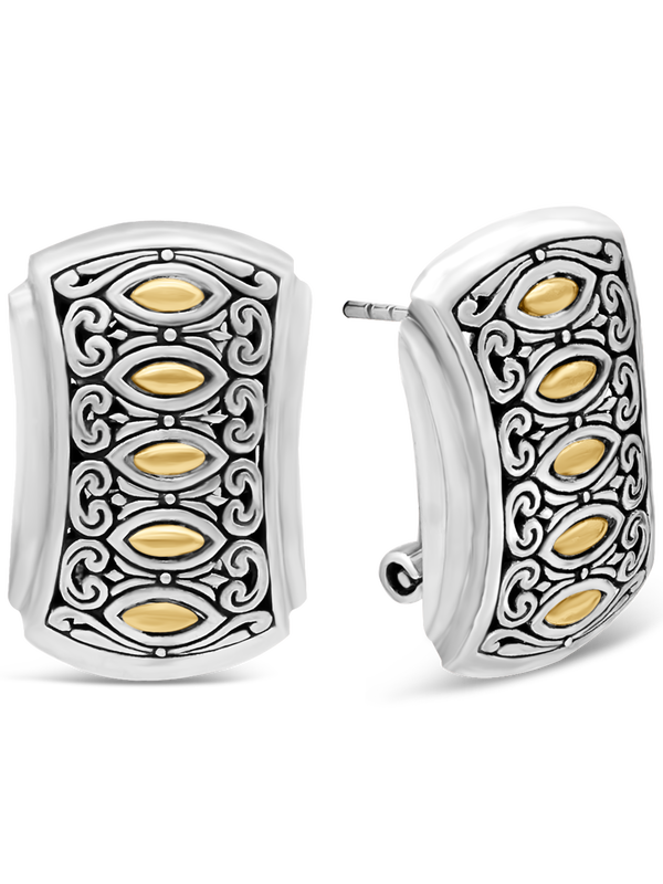 DEVATA Bali Sterling Silver Gold Accent Stud Earrings