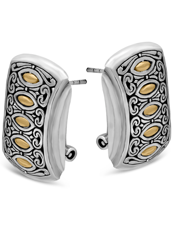 DEVATA Bali Sterling Silver Gold Accent Stud Earrings