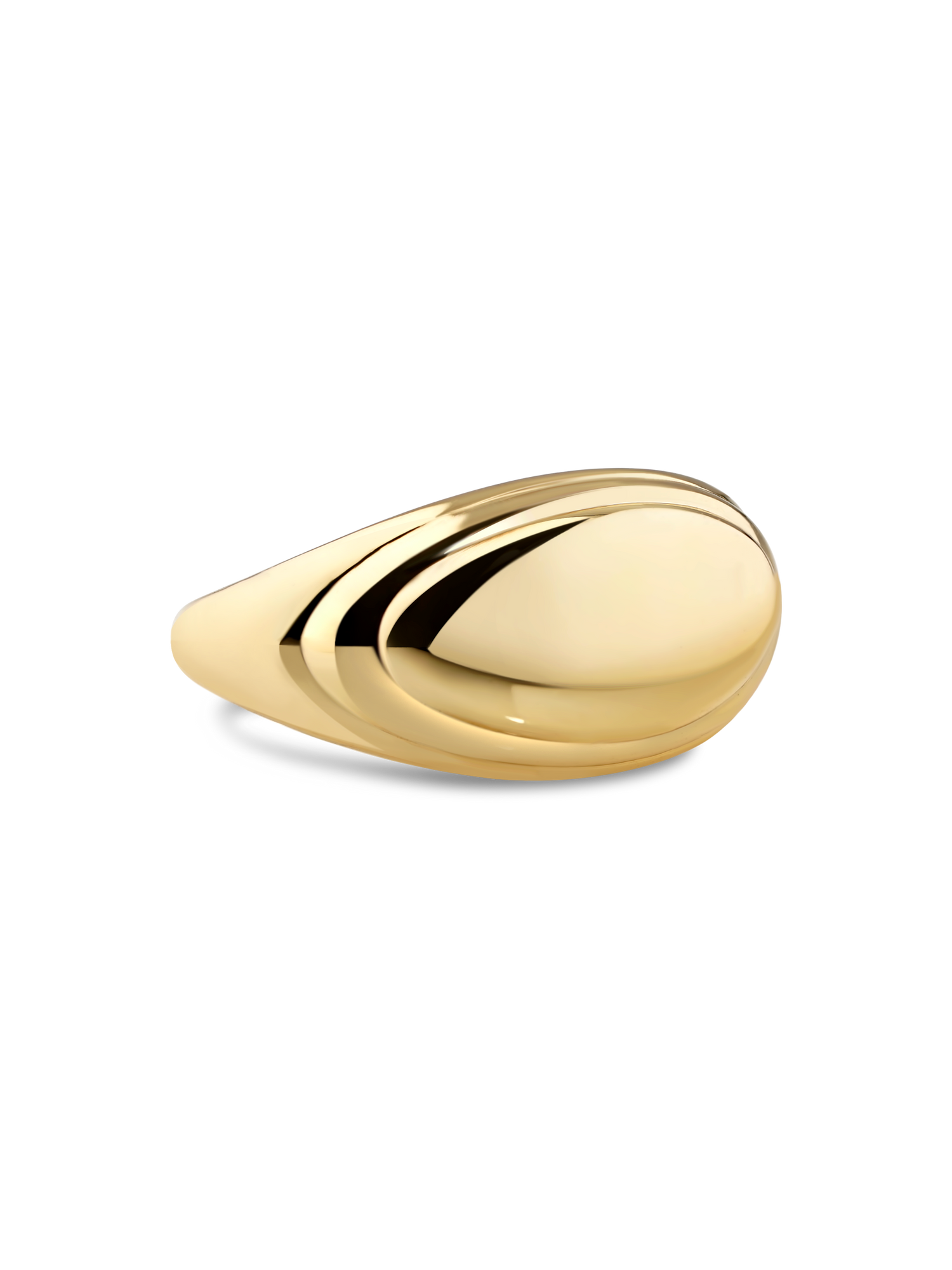 DEVATA Contour-lined Dome Ring in Gold Plated Sterling Silver