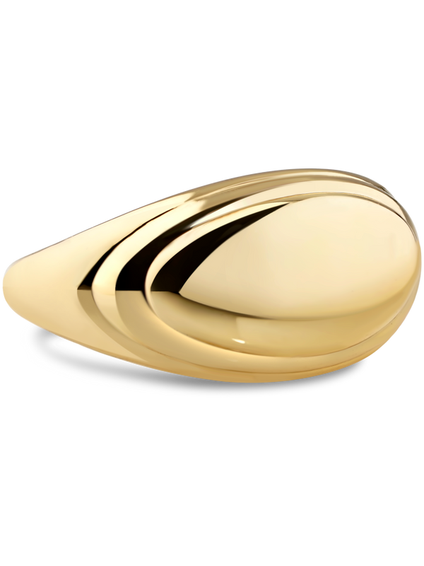 DEVATA Contour-lined Dome Ring Gold Plated Sterling Silver