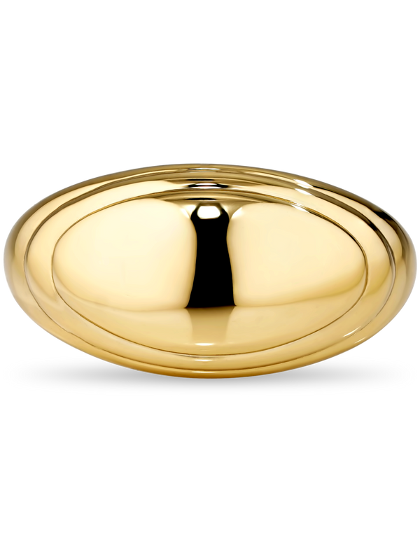 DEVATA Contour-lined Dome Ring Gold Plated Sterling Silver
