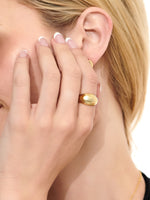 DEVATA Contour-lined Dome Ring in Gold Plated Sterling Silver