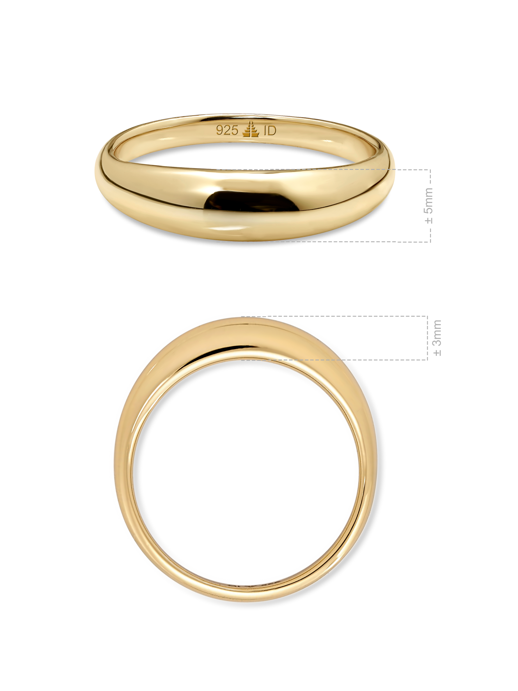 DEVATA Dome Ring Gold Plated Sterling Silver 