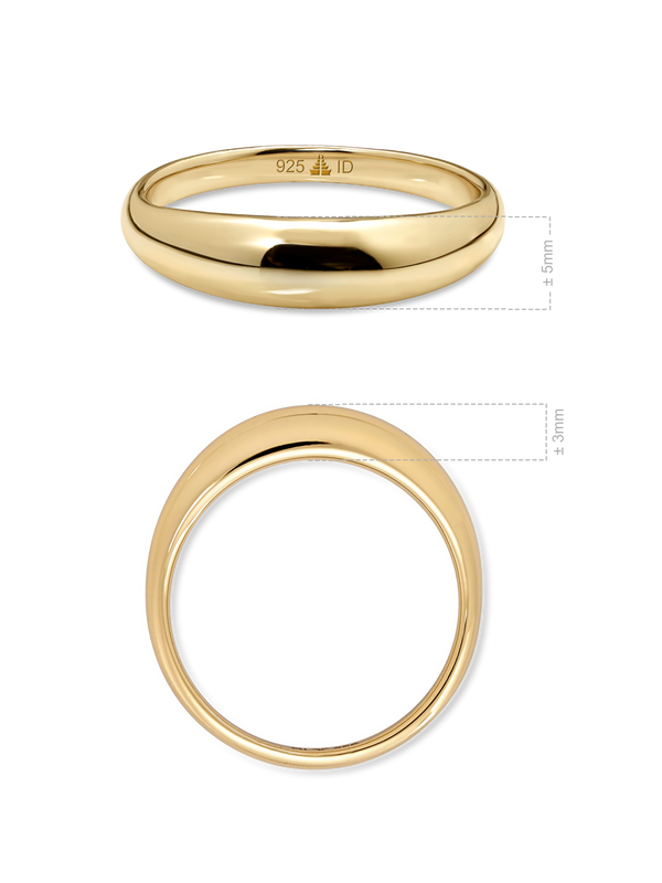 DEVATA Dome Ring Gold Plated Sterling Silver 