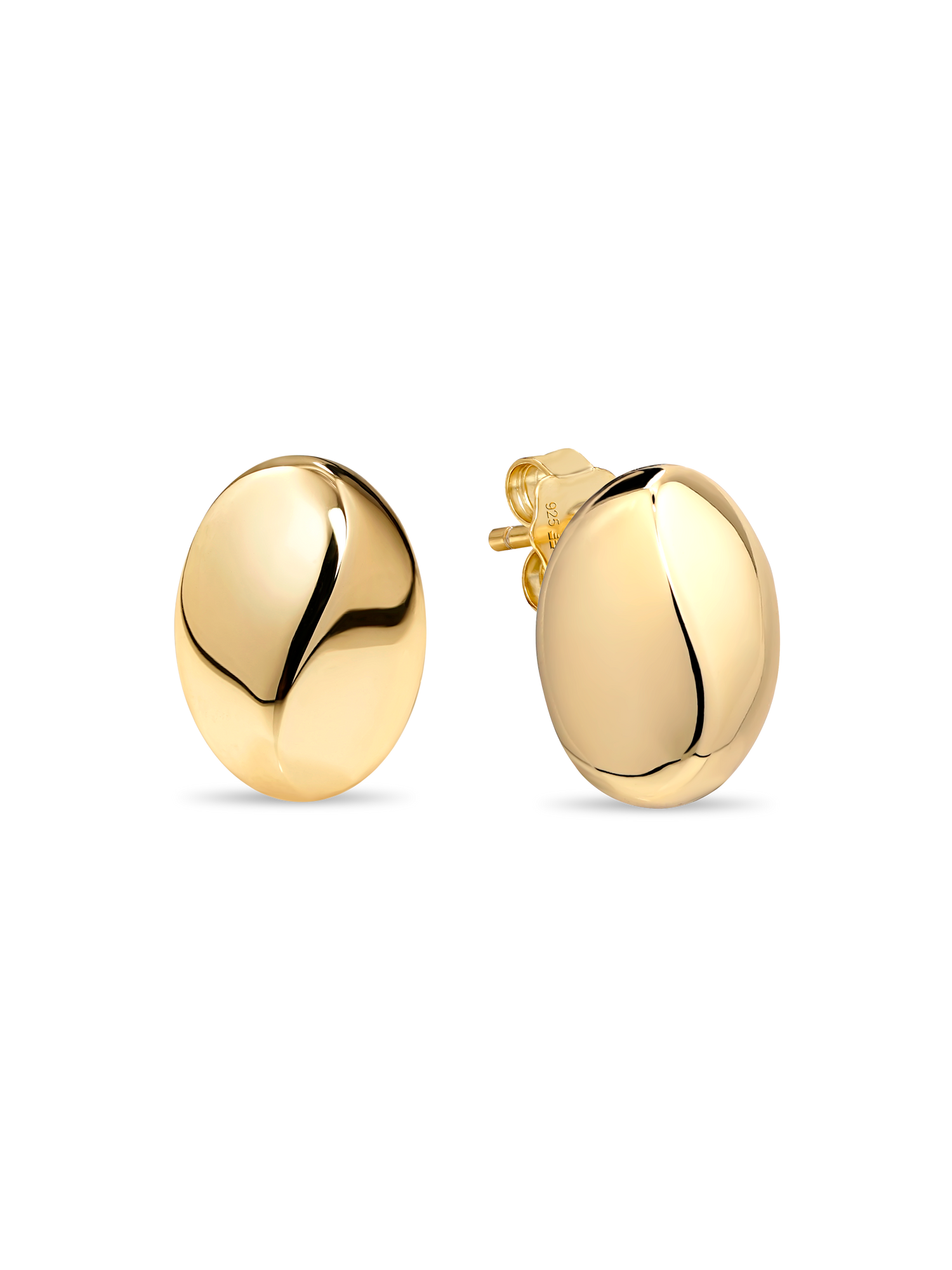 DEVATA Dome Stud Earrings in Gold Plated Sterling Silver