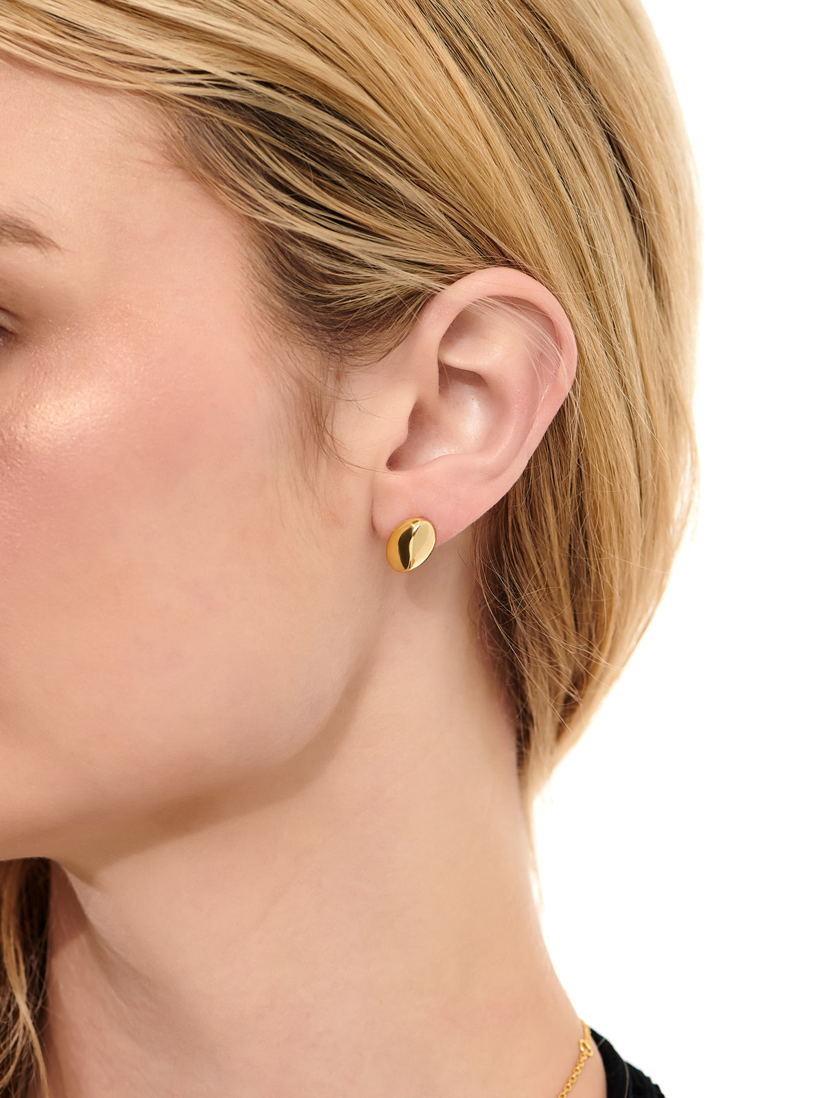 DEVATA Dome Stud Earrings in Gold Plated Sterling Silver