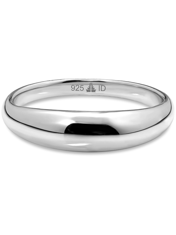 DEVATA Dome Ring Rhodium Plated Sterling Silver 