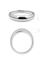 DEVATA Dome Ring Rhodium Plated Sterling Silver 