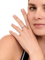 DEVATA Dome Ring Rhodium Plated Sterling Silver 