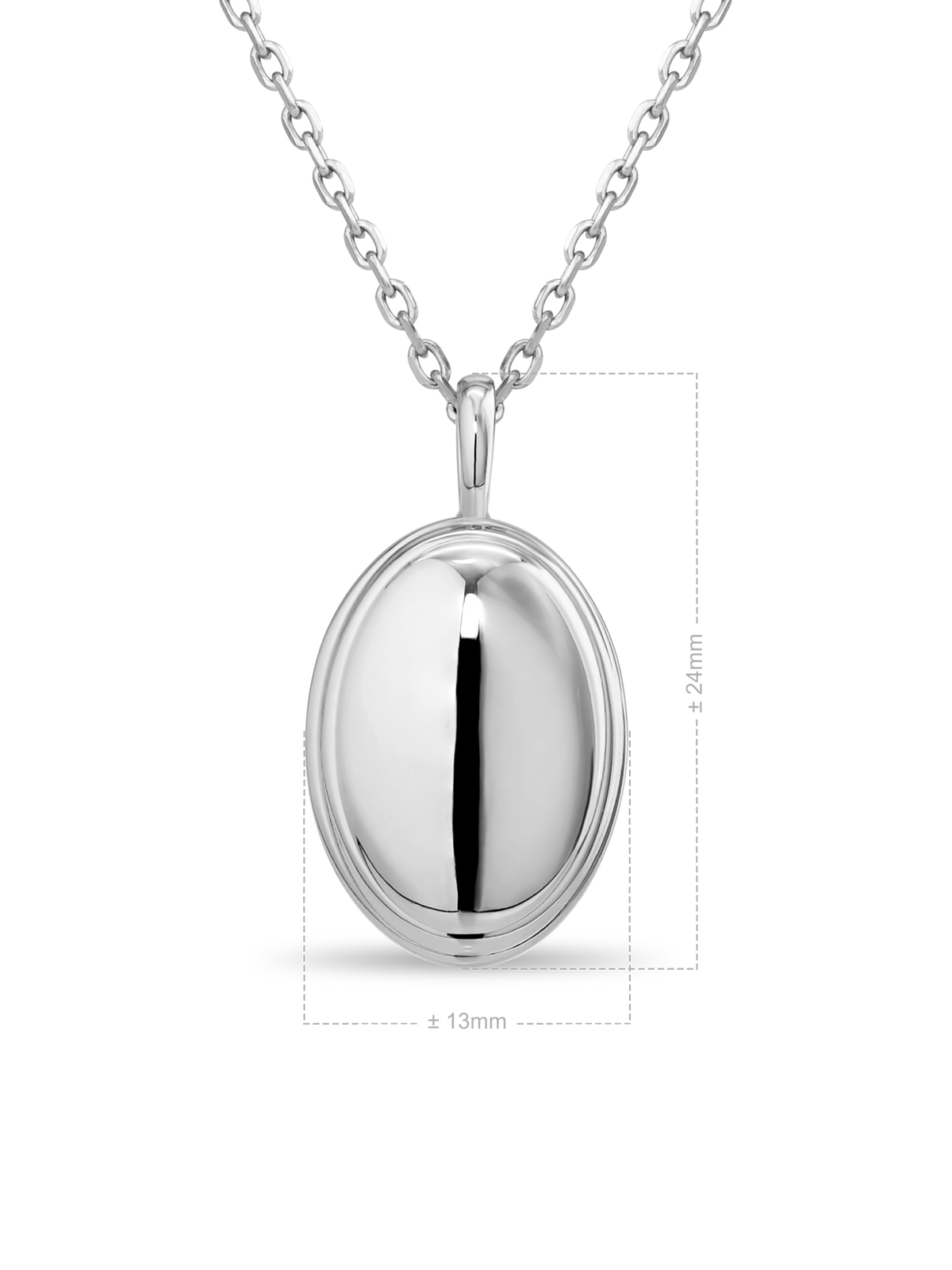 DEVATA Contour-lined Dome Pendant Necklace in Rhodium Plated Sterling Silver