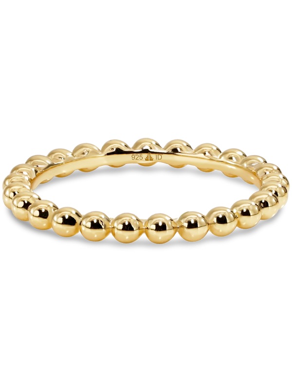 DEVATA Beaded Ball Ring Gold Plated Sterling Silver