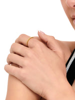 DEVATA Beaded Ball Ring Gold Plated Sterling Silver