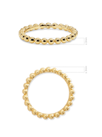 DEVATA Beaded Ball Ring Gold Plated Sterling Silver