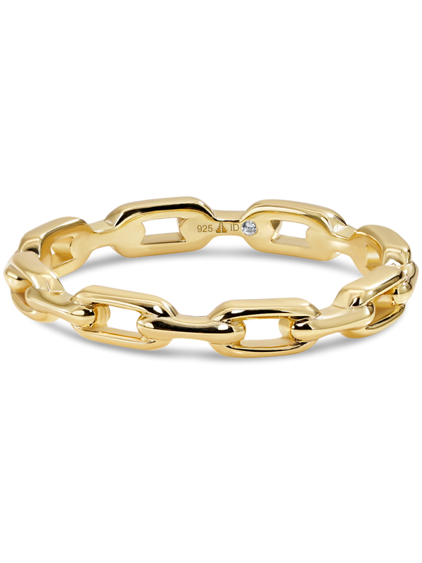 DEVATA Cable Link Ring Gold Plated Sterling Silver  