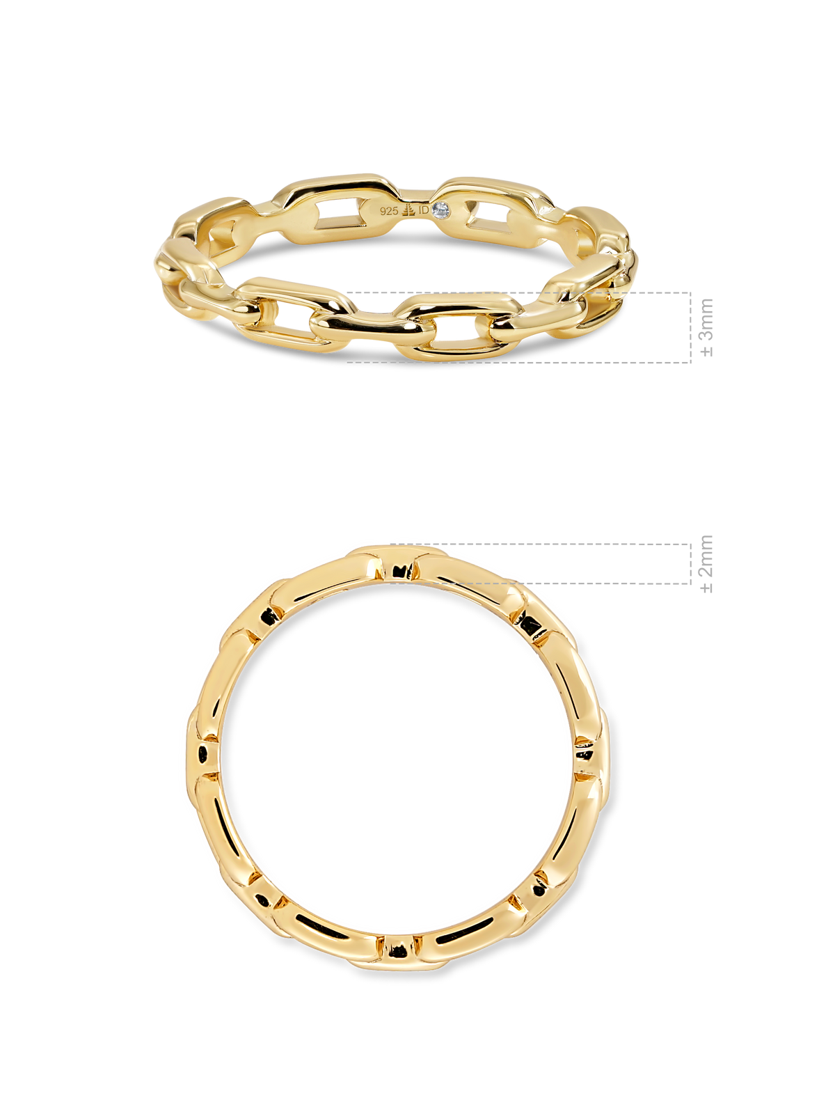 DEVATA Cable Link Ring Gold Plated Sterling Silver  