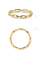 DEVATA Cable Link Ring Gold Plated Sterling Silver  