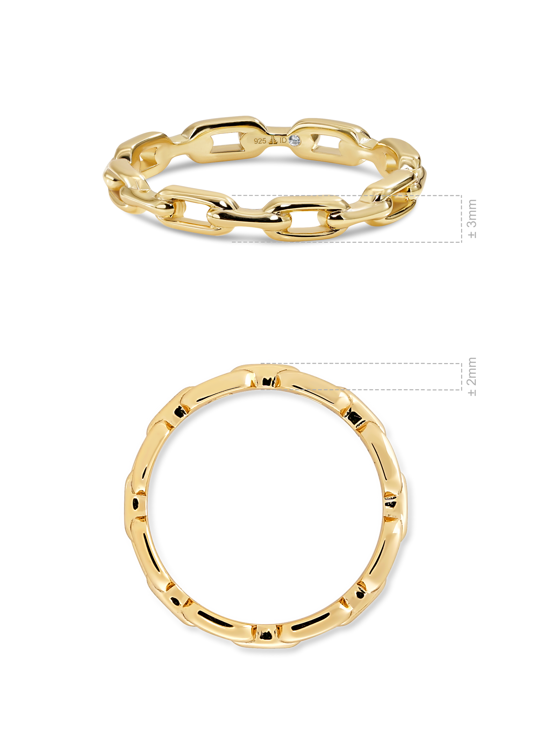 DEVATA Cable Link Ring Gold Plated Sterling Silver  