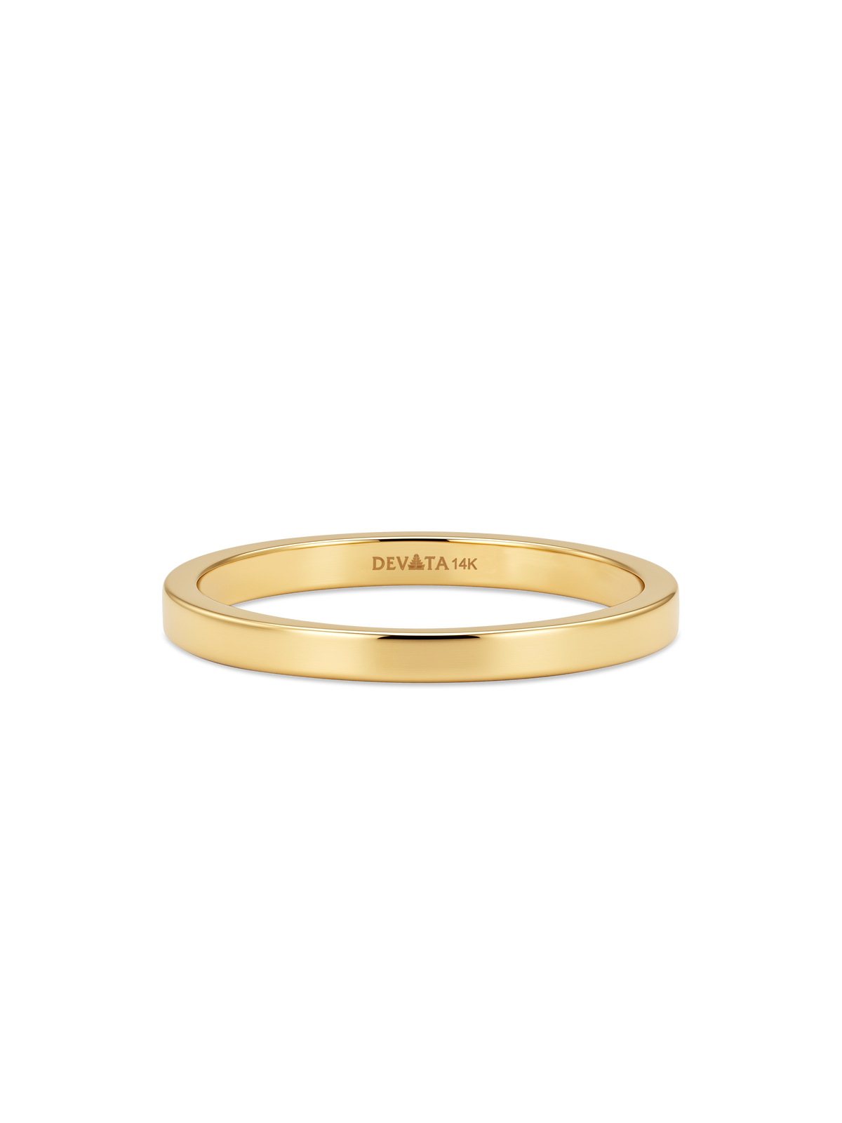 2mm Band Ring in 14K Gold