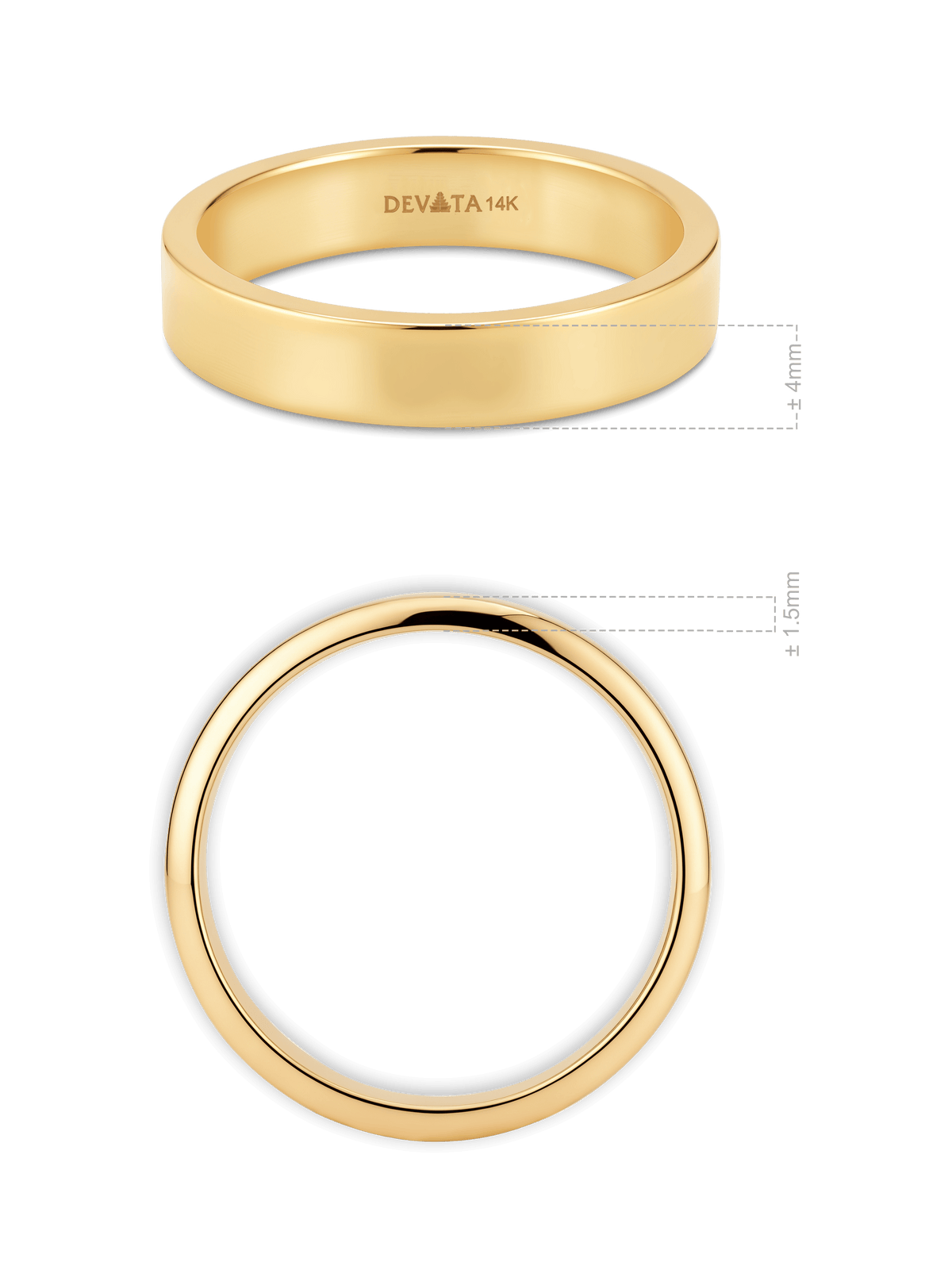 4mm Band Ring in 14K Gold