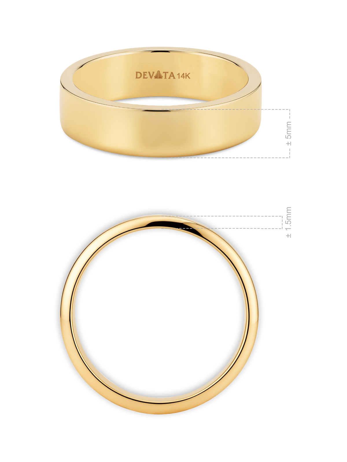 14K gold wedding band ring