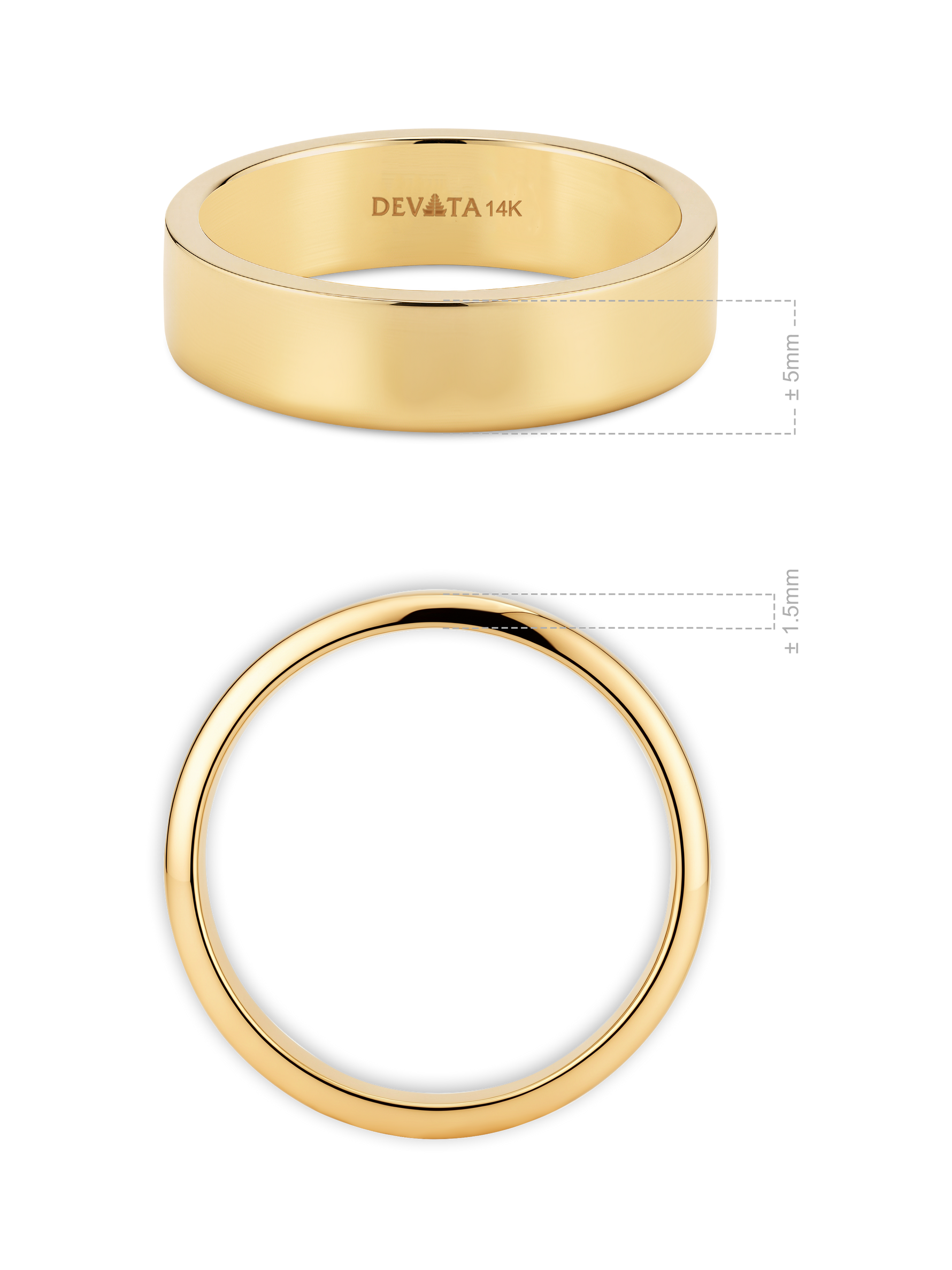 14K gold wedding band ring