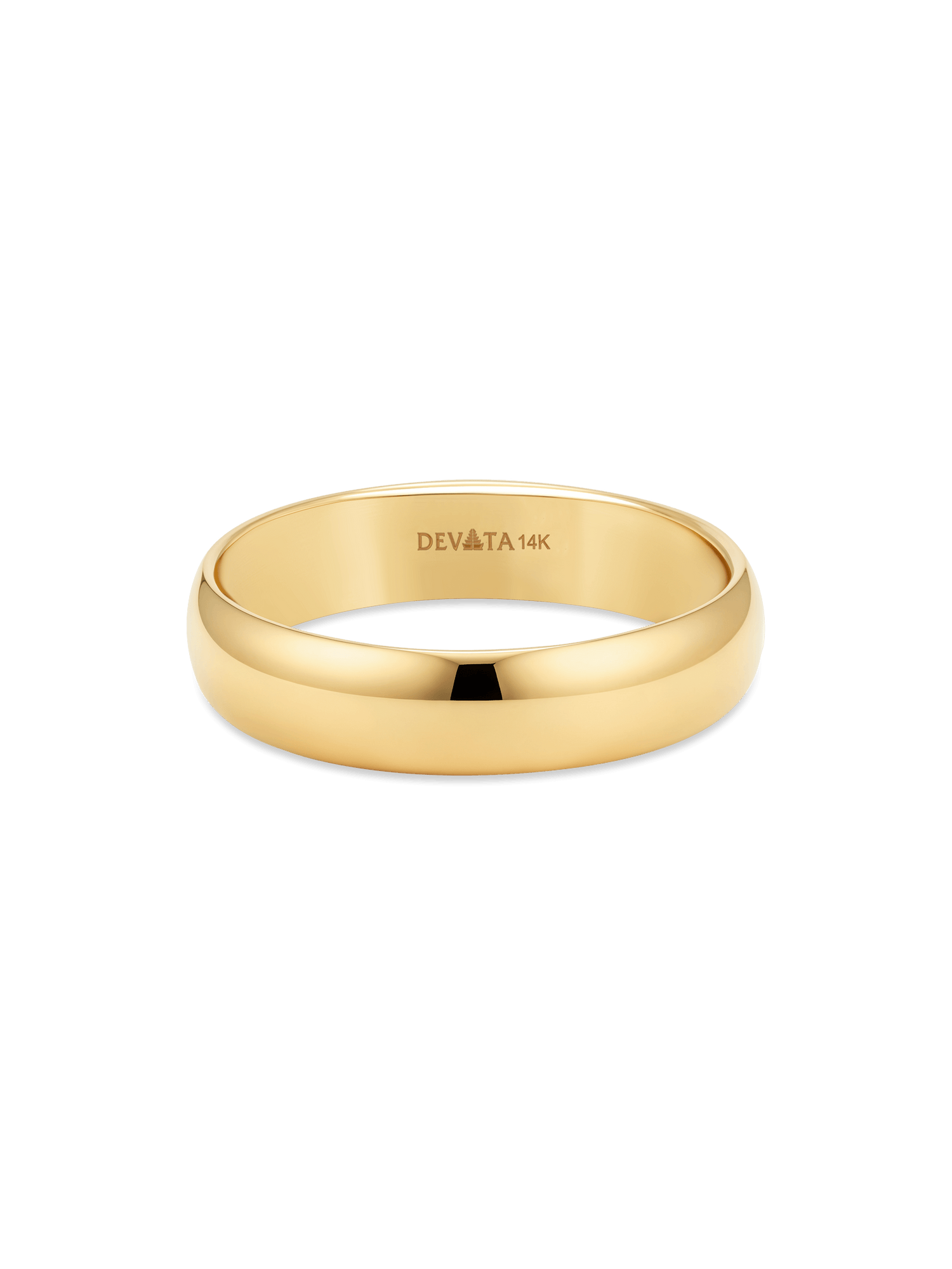 14K Gold classic dome band ring 