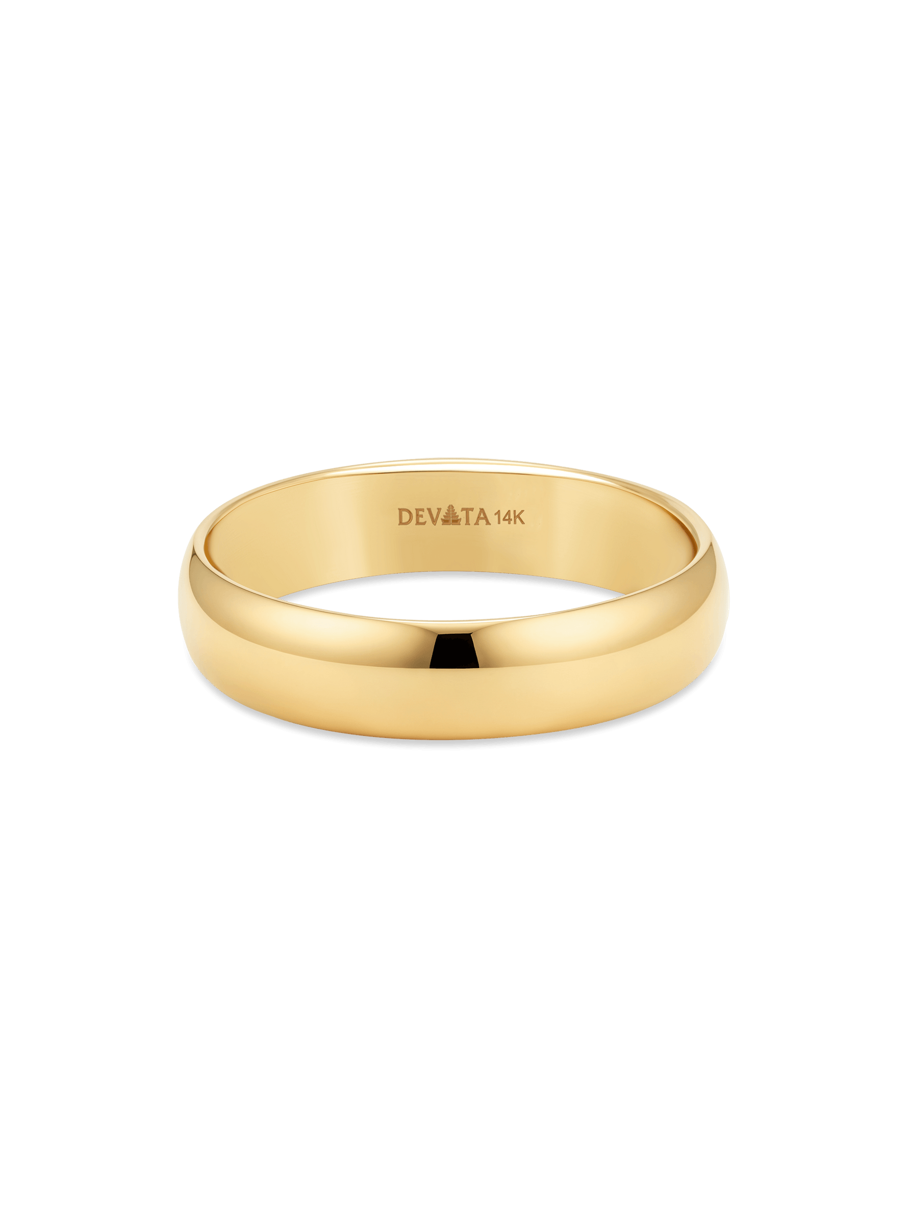 14K Gold classic dome band ring 