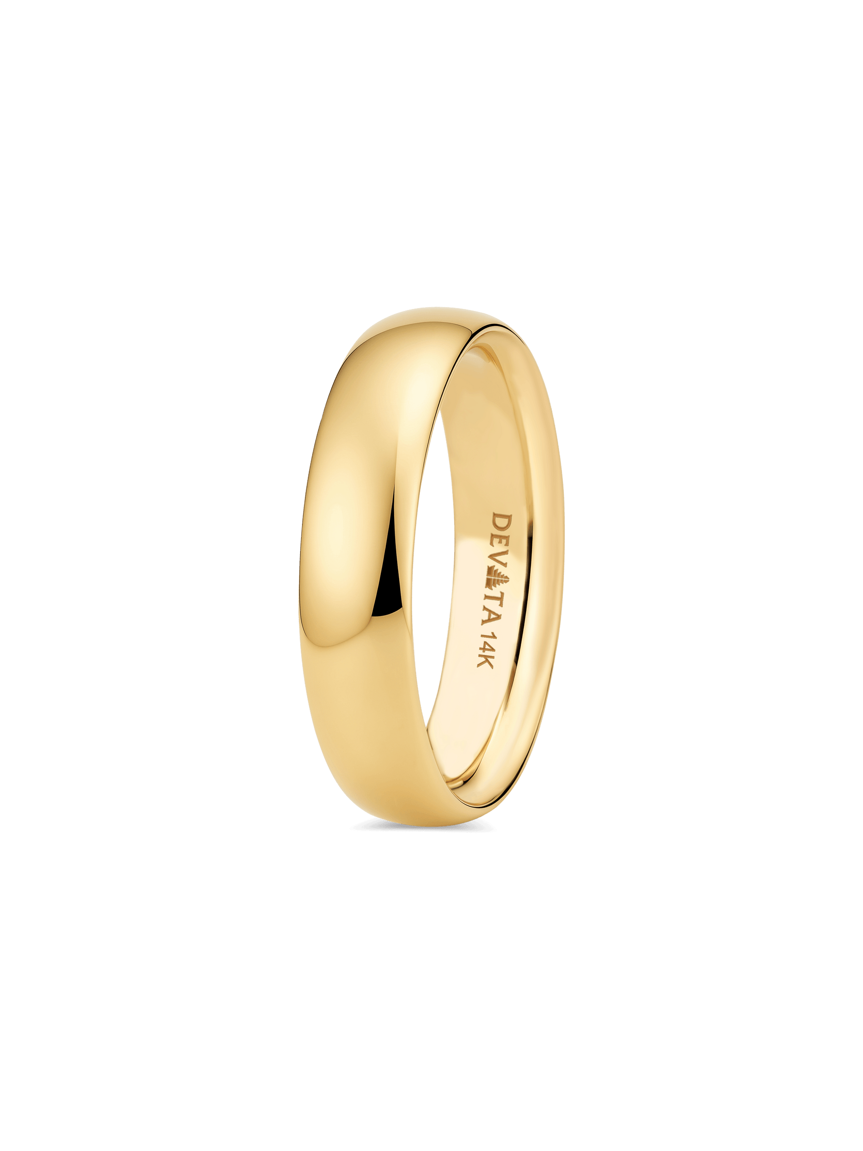 14K Gold classic dome band ring 