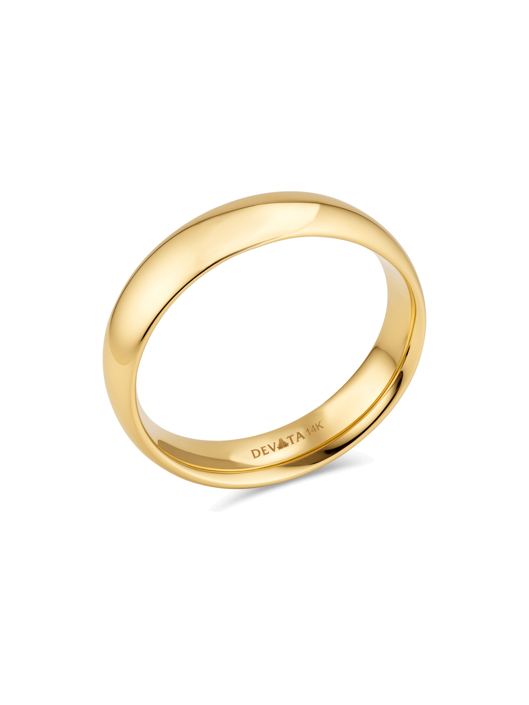 14K Gold classic dome band ring 