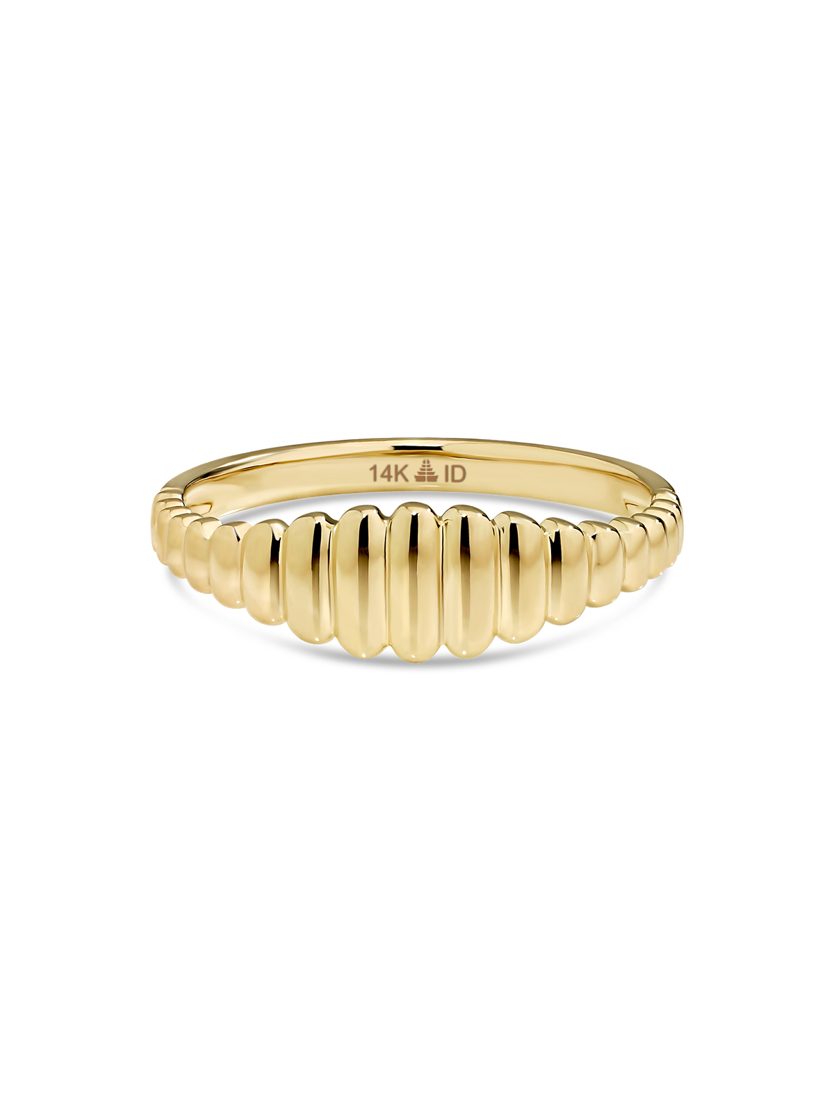 Ribbed Ring in 14K Gold