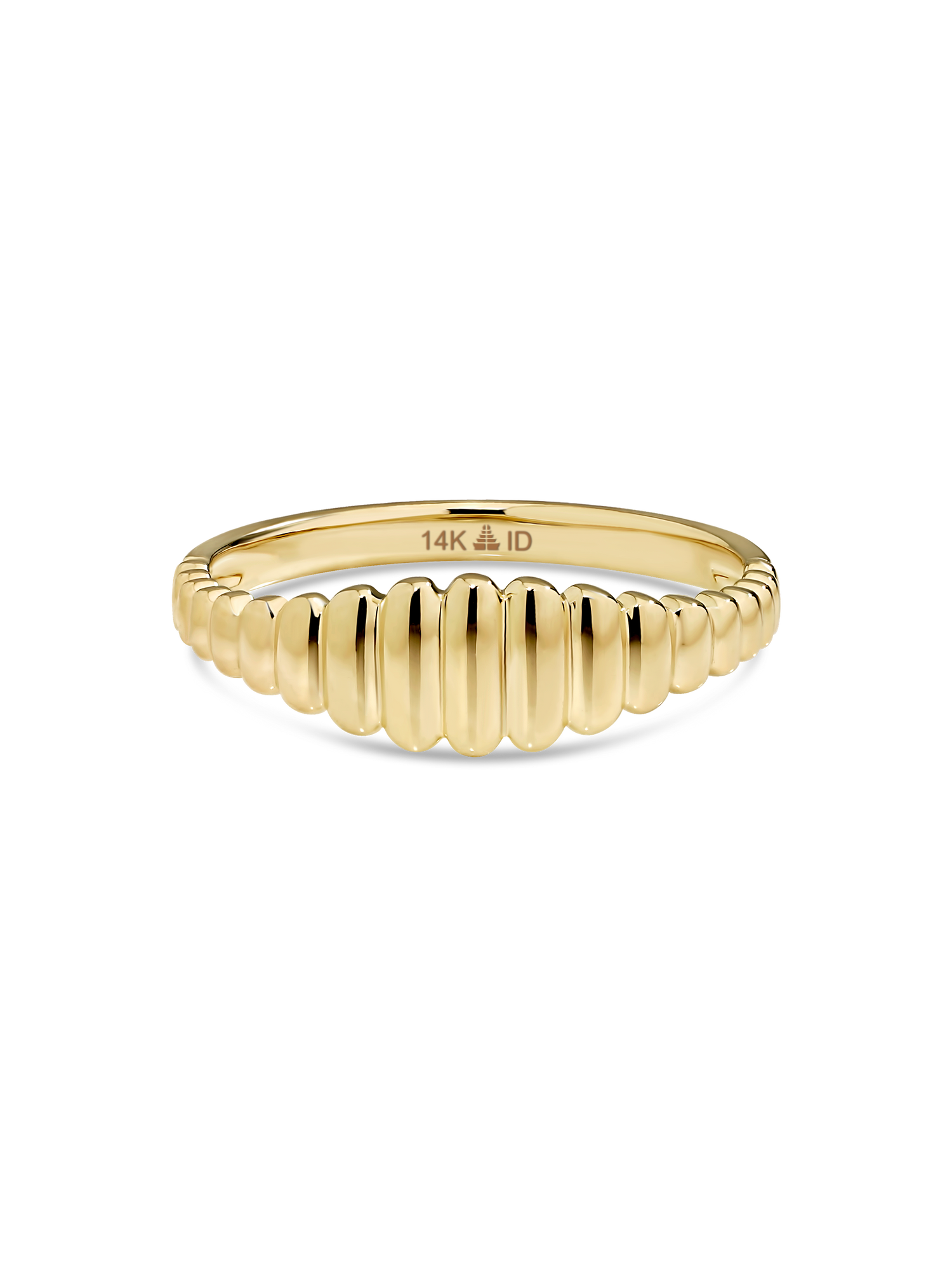 Ribbed Ring in 14K Gold